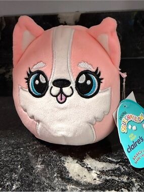 Squishmallows Pink and White Cute Fox Plush